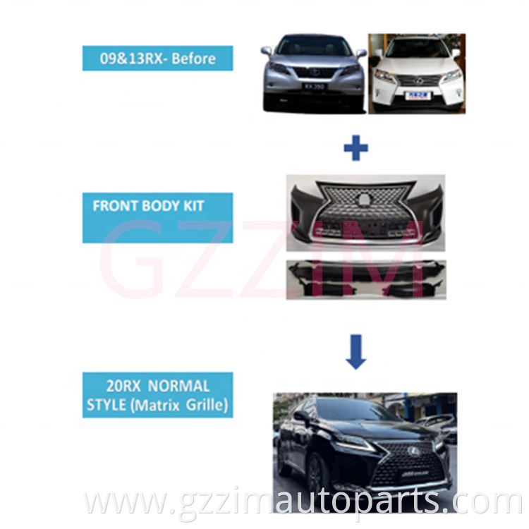 Good Quality Car Accessories Upgrade Front Body kit For Lexus RX 2009 2013 to 2020 Normal Style(Matrix Grille)